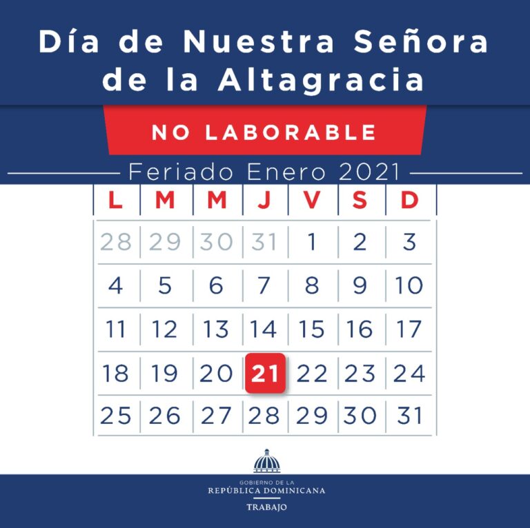 Ministerio de Trabajo reitera feriado Día de la Altagracia “no se cambia”