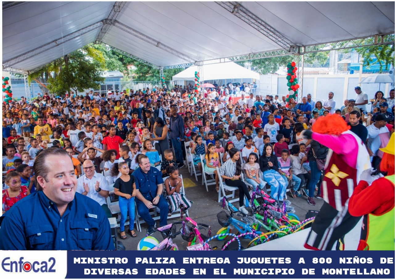 Ministro Paliza entrega juguetes a 800 niños de diversas edades en el municipio de Montellano