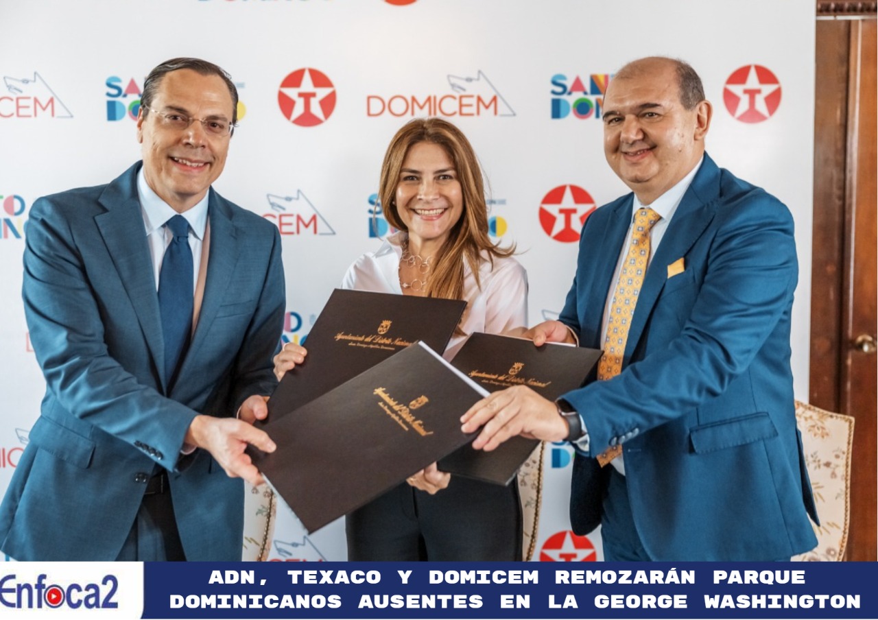 ADN, Texaco y Domicem remozarán Parque Dominicanos Ausentes en la George Washington
