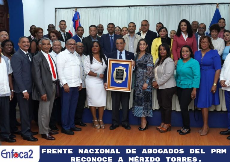 Frente Nacional de Abogados del PRM reconoce a Mérido Torres.