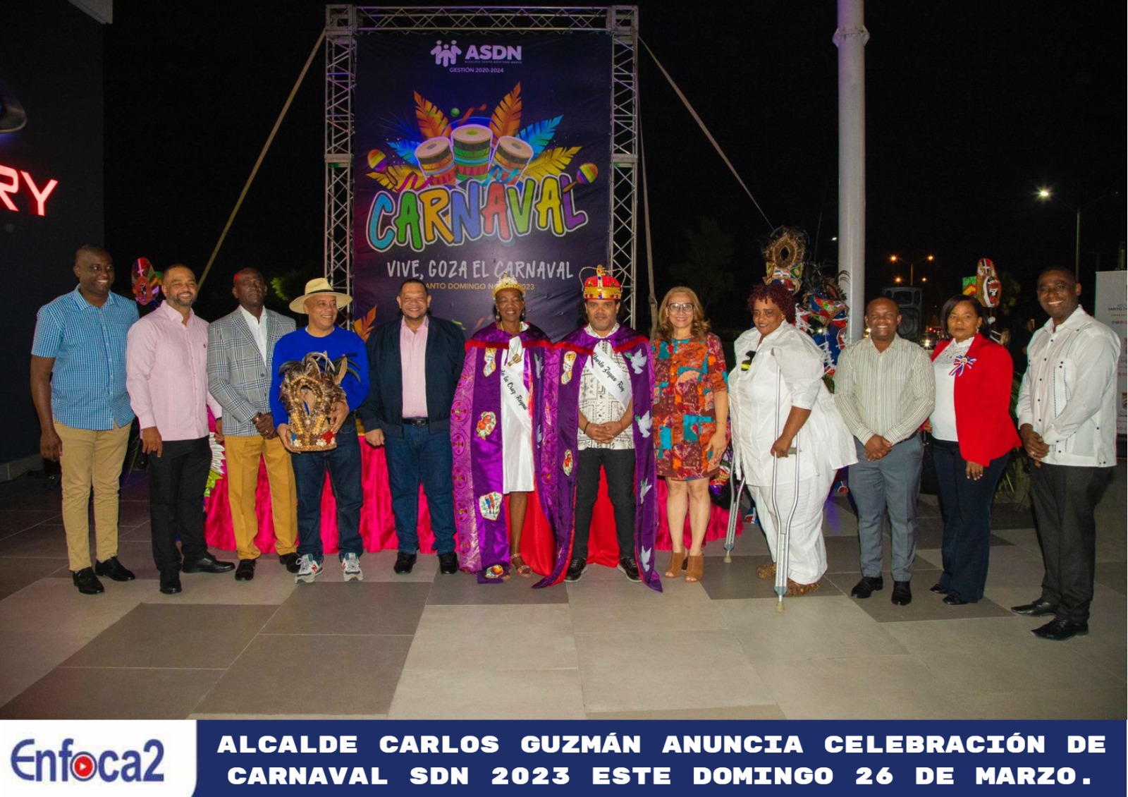 Alcalde Carlos Guzmán anuncia celebración de carnaval SDN 2023 este domingo 26 de marzo.