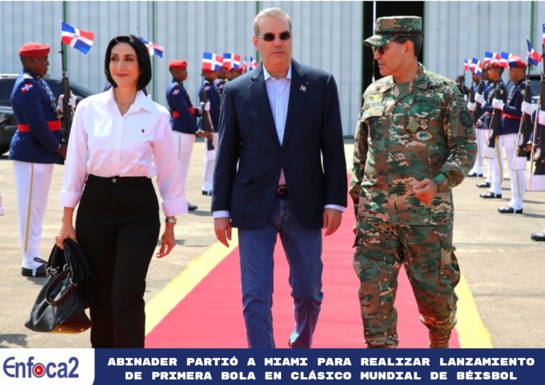 Abinader partió a Miami para realizar lanzamiento de primera bola en Clásico Mundial de Béisbol