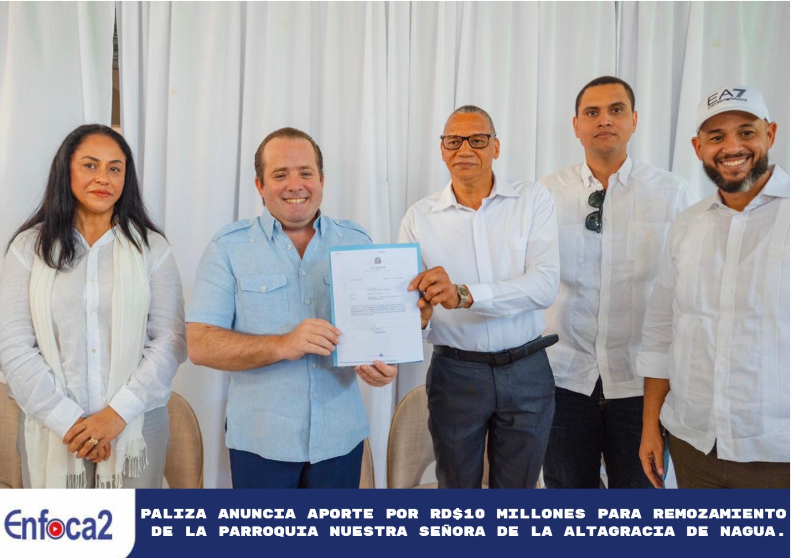 Paliza anuncia aporte por RD$10 millones para remozamiento de la Parroquia Nuestra Señora de la Altagracia de Nagua.