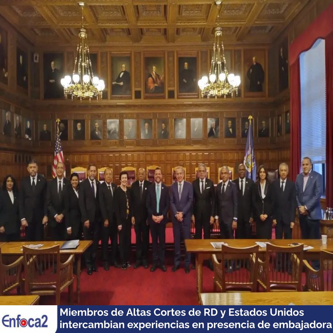 Miembros de Altas Cortes de RD y Estados Unidos intercambian experiencias en presencia de embajadora.