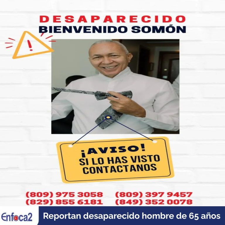 Reportan desaparecido hombre de 65 años