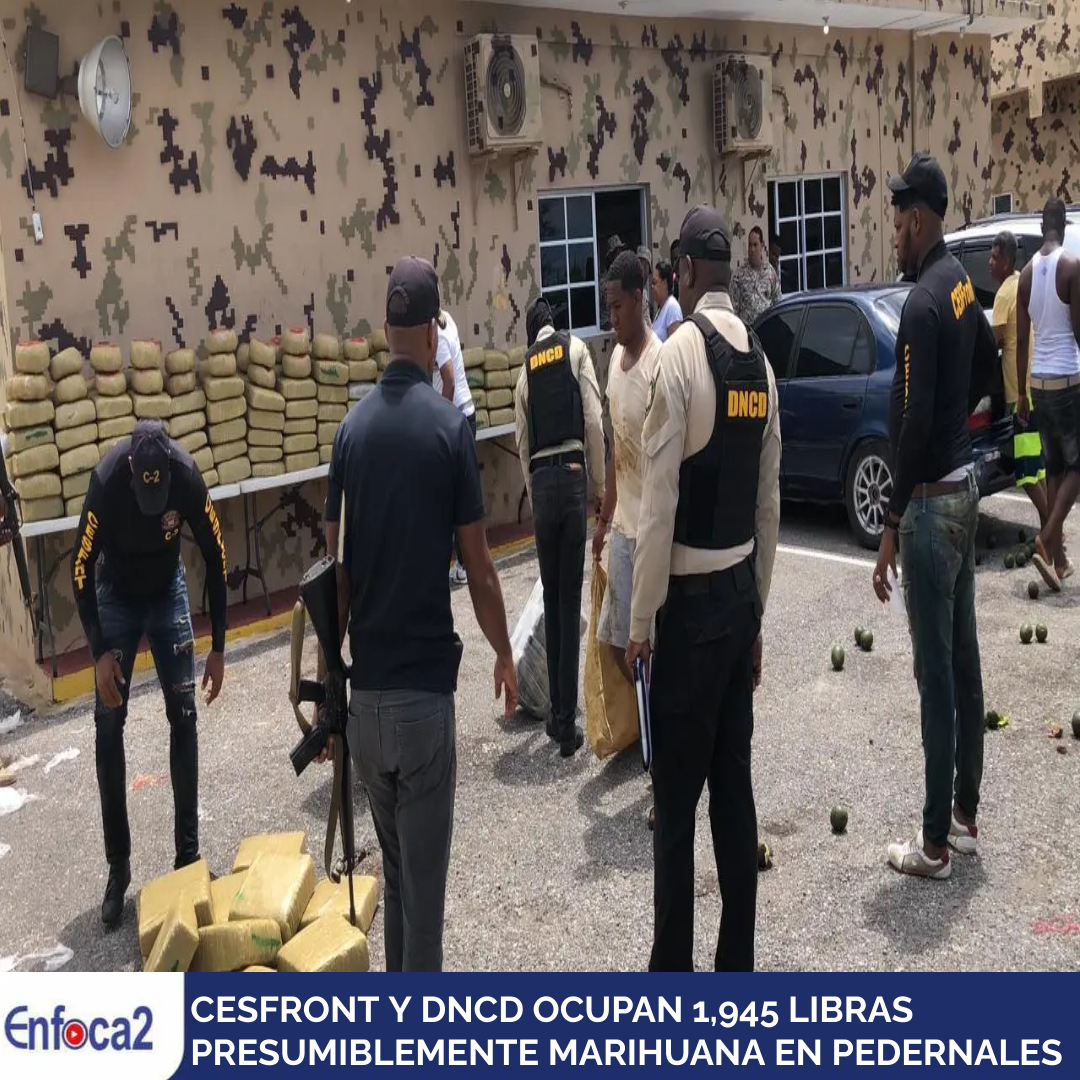 CESFRONT Y DNCD OCUPAN 1, 945 LIBRAS PRESUMIBLEMENTE MARIHUANA EN PEDERNALES