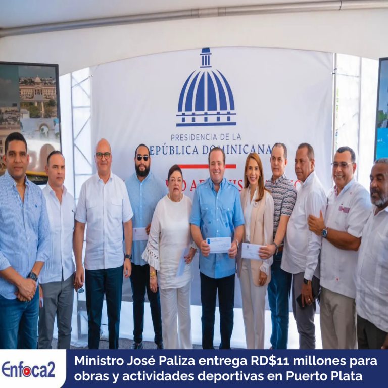 Ministro José Paliza entrega RD$11 millones para obras y actividades deportivas en Puerto Plata
