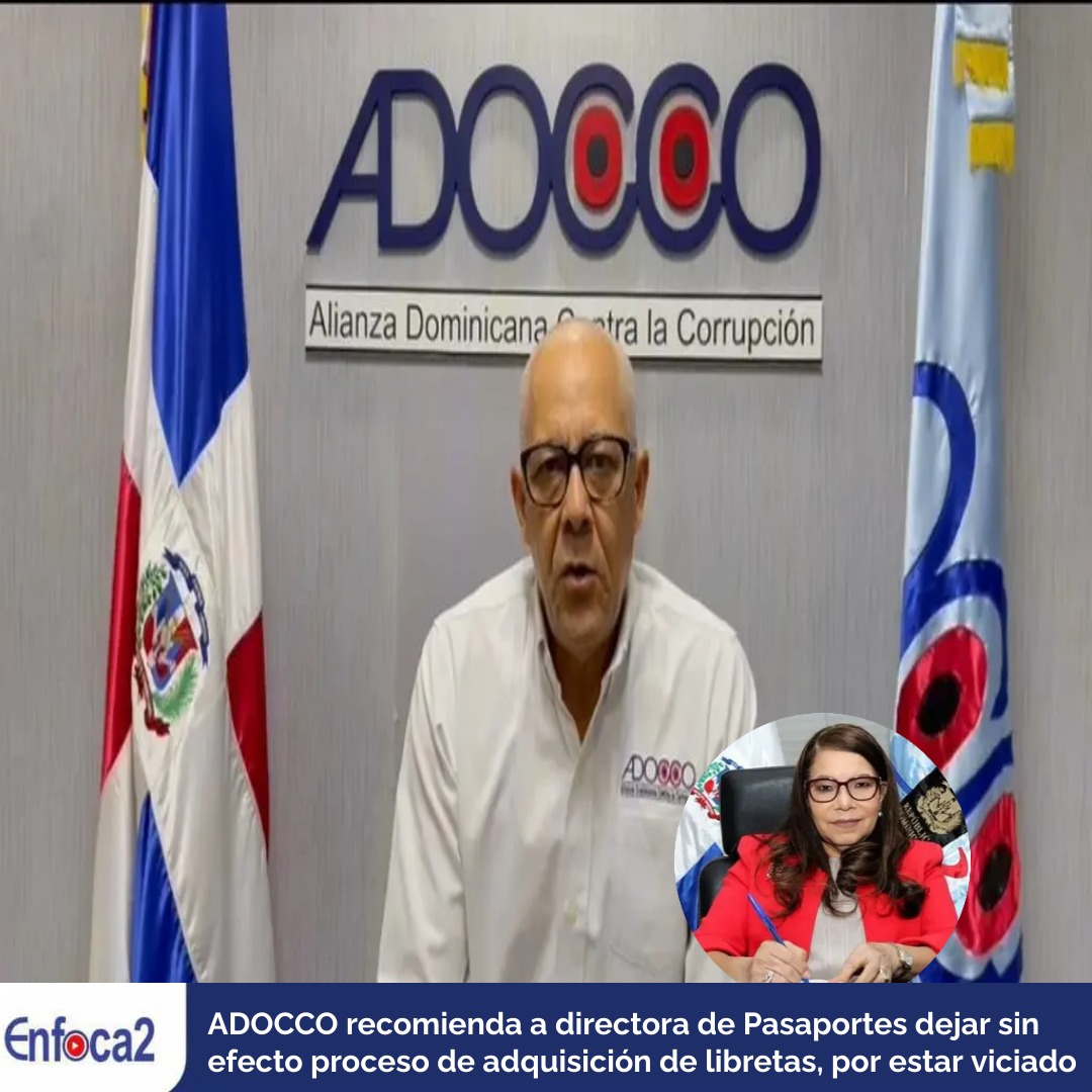 ADOCCO recomienda a directora de Pasaportes dejar sin efecto proceso de adquisición de libretas, por estar viciado.