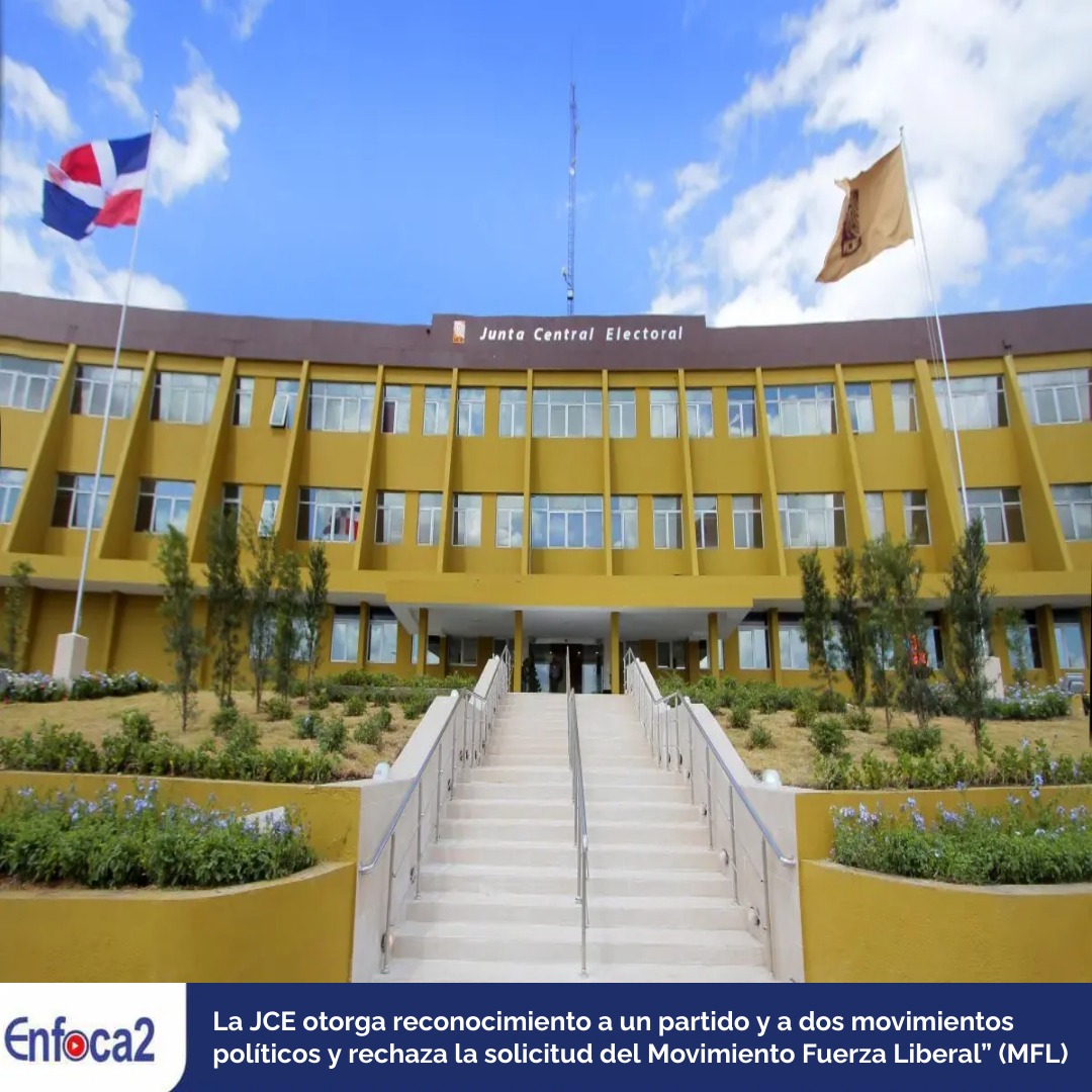 La JCE otorga reconocimiento a un partido y a dos movimientos políticos y rechaza la solicitud del Movimiento Fuerza Liberal” (MFL)