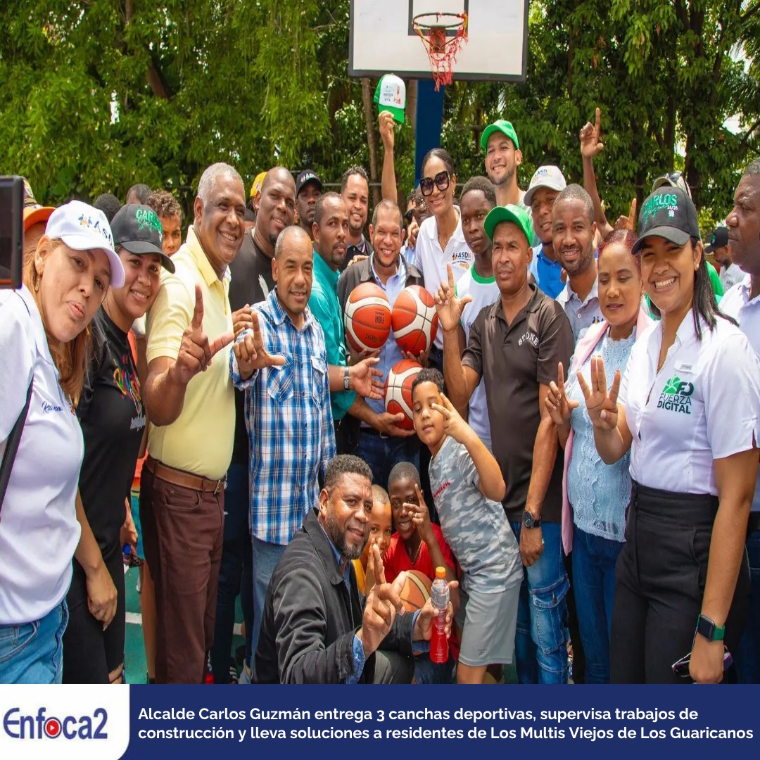 Alcalde Carlos Guzmán entrega 3 canchas deportivas, supervisa trabajos de construcción y lleva soluciones a residentes de Los Multis Viejos de Los Guaricanos