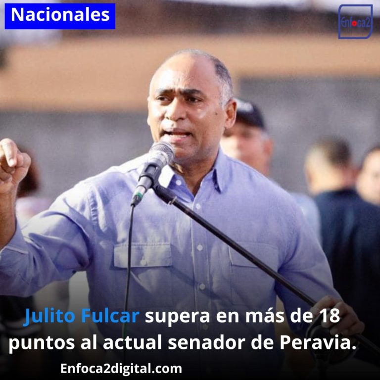 Julito Fulcar supera en más de 18 puntos al actual senador de Peravia y en un puntaje mayor a los de oposición