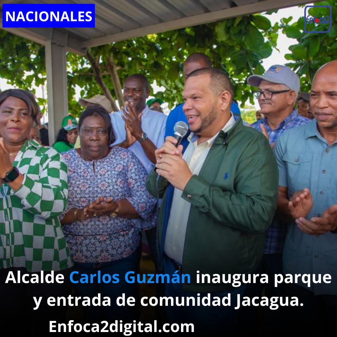 Alcalde Carlos Guzmán inaugura parque y entrada de comunidad Jacagua.