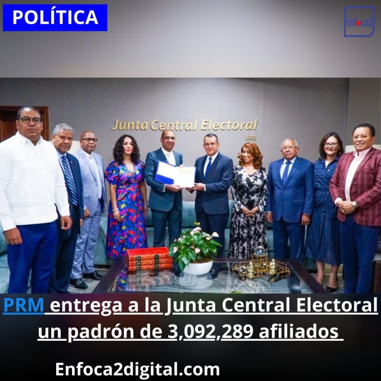 PRM entrega a la Junta Central Electoral un padrón de 3,092,289 afiliados.