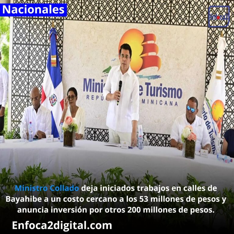 Ministro Collado deja iniciados trabajos en calles de Bayahibe a un costo cercano a los 53 millones de pesos y anuncia inversión por otros 200 millones de pesos.