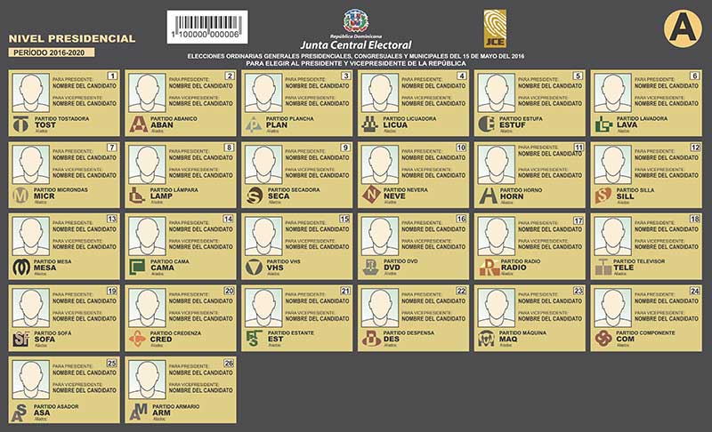 JCE Confecciona Boleta Nivel Presidencial