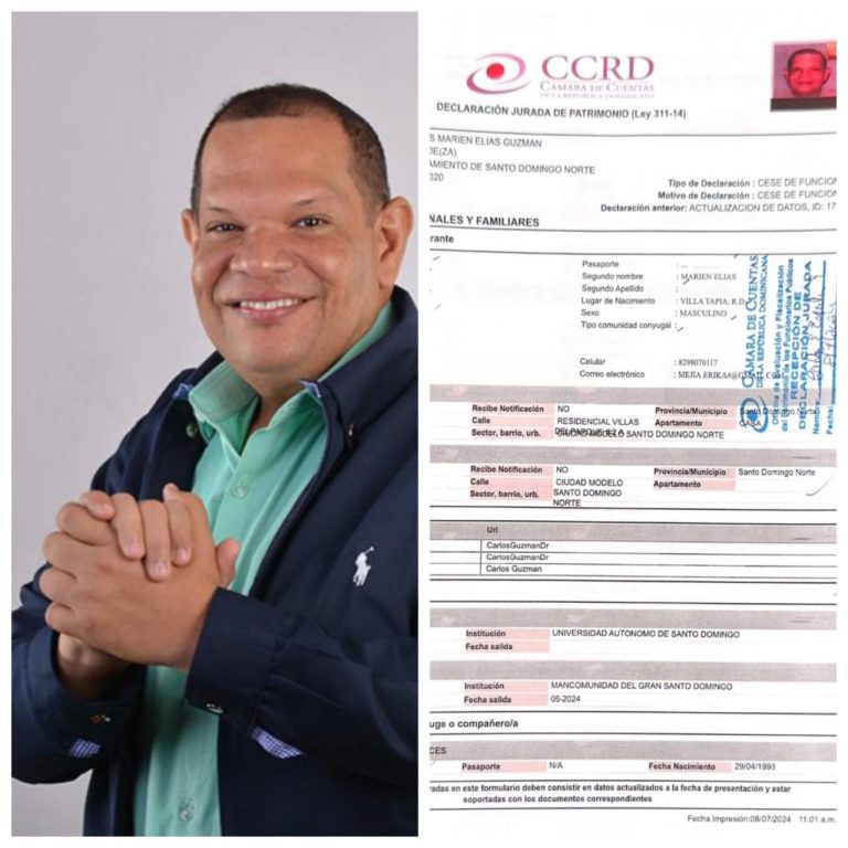 Exalcalde Carlos Guzmán Cumple con Declaración Jurada de Bienes Ante la Cámara de Cuentas