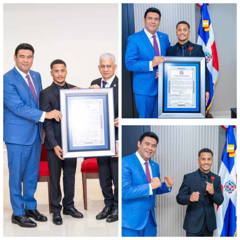 Senado de la República honra a Junior Alcántara, medallista olímpico dominicano