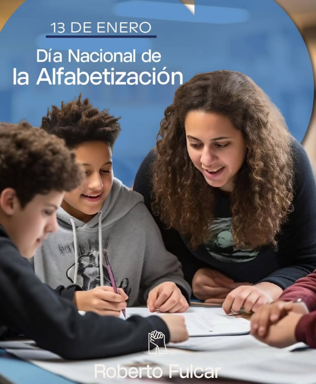 Roberto Fulcar destaca la importancia de la educación en su mensaje por el Día Nacional de la Alfabetización