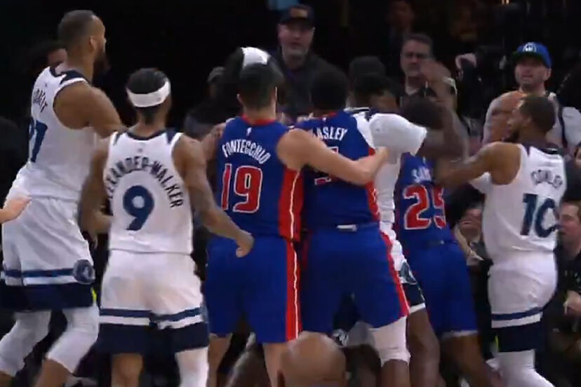 Pelea en el Timberwolves vs. Pistons deja siete expulsados