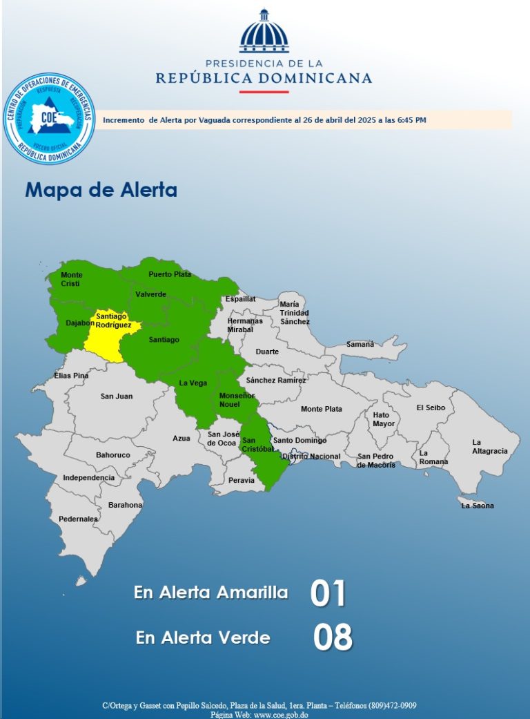 COE amplía alerta verde por fuertes lluvias en varias provincias