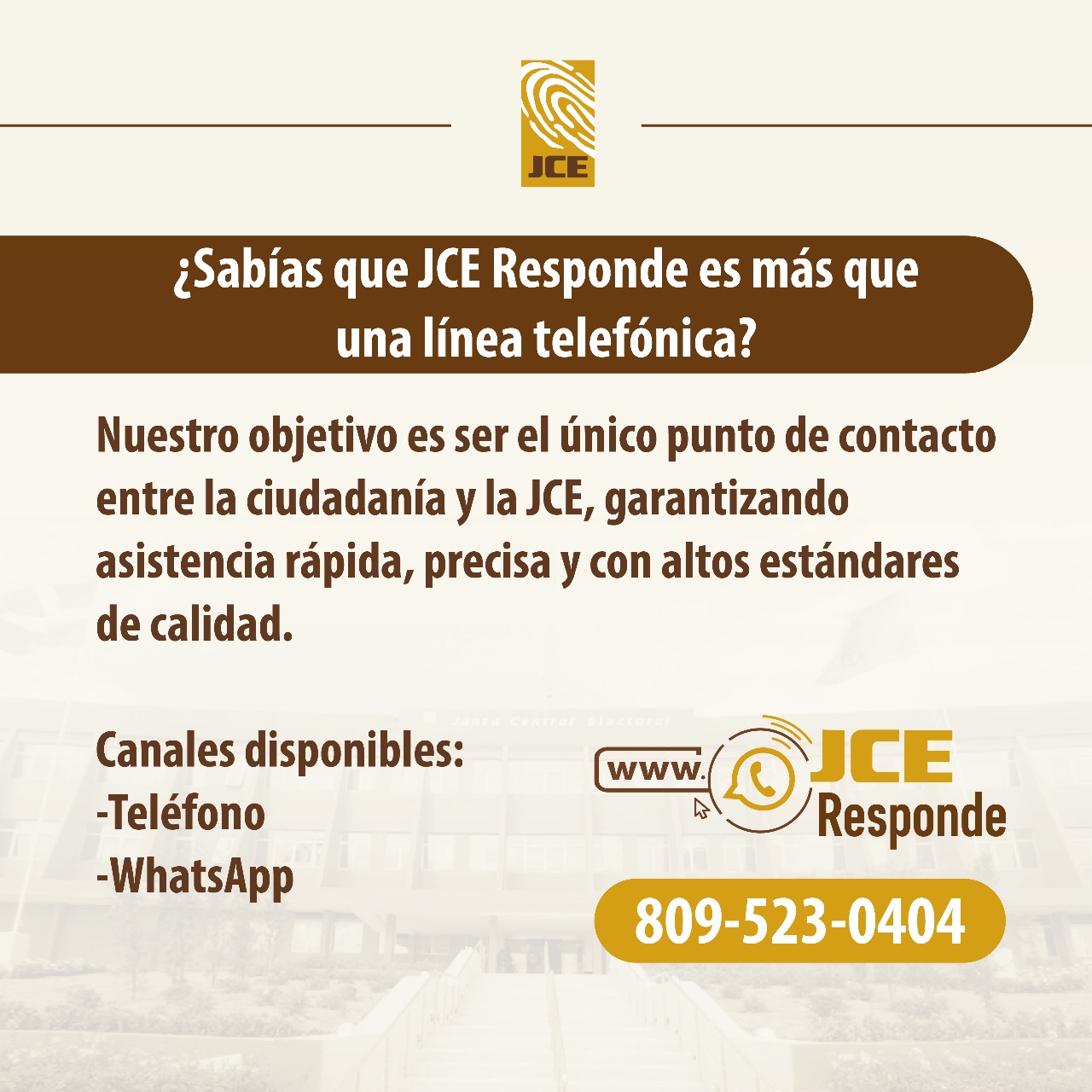 JCE lanza “JCE Responde” para agilizar servicios a la ciudadanía