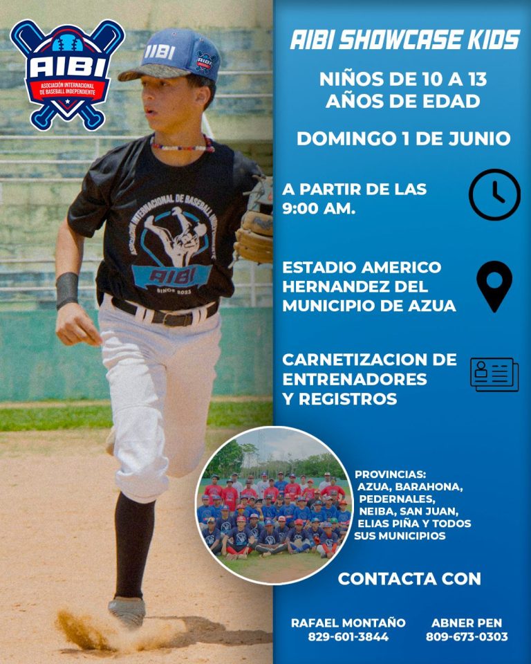 AIBI realiza showcase infantil en Azua para jóvenes talentos del béisbol