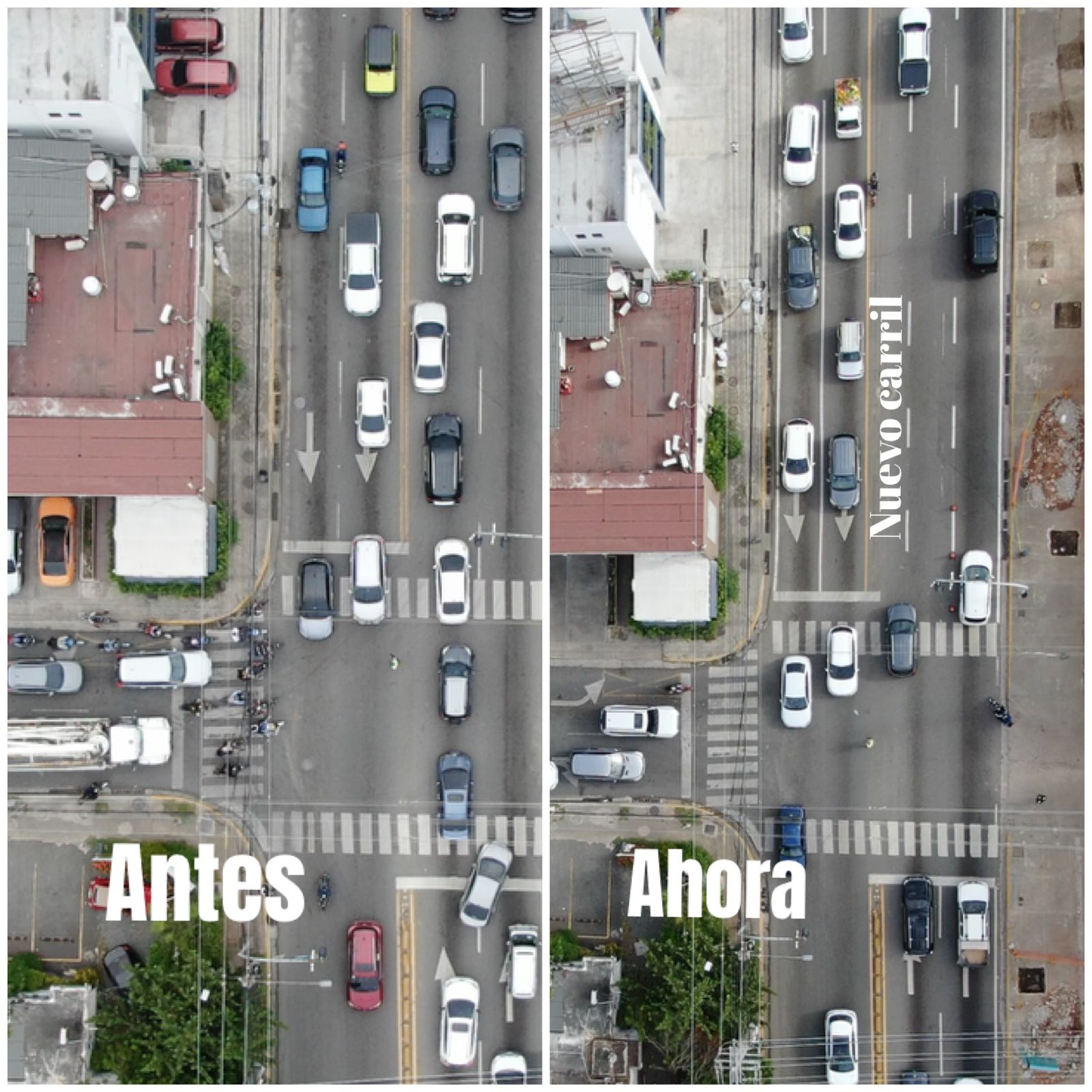 Nuevo carril en Ortega y Gasset busca aliviar congestión en el Distrito Nacional