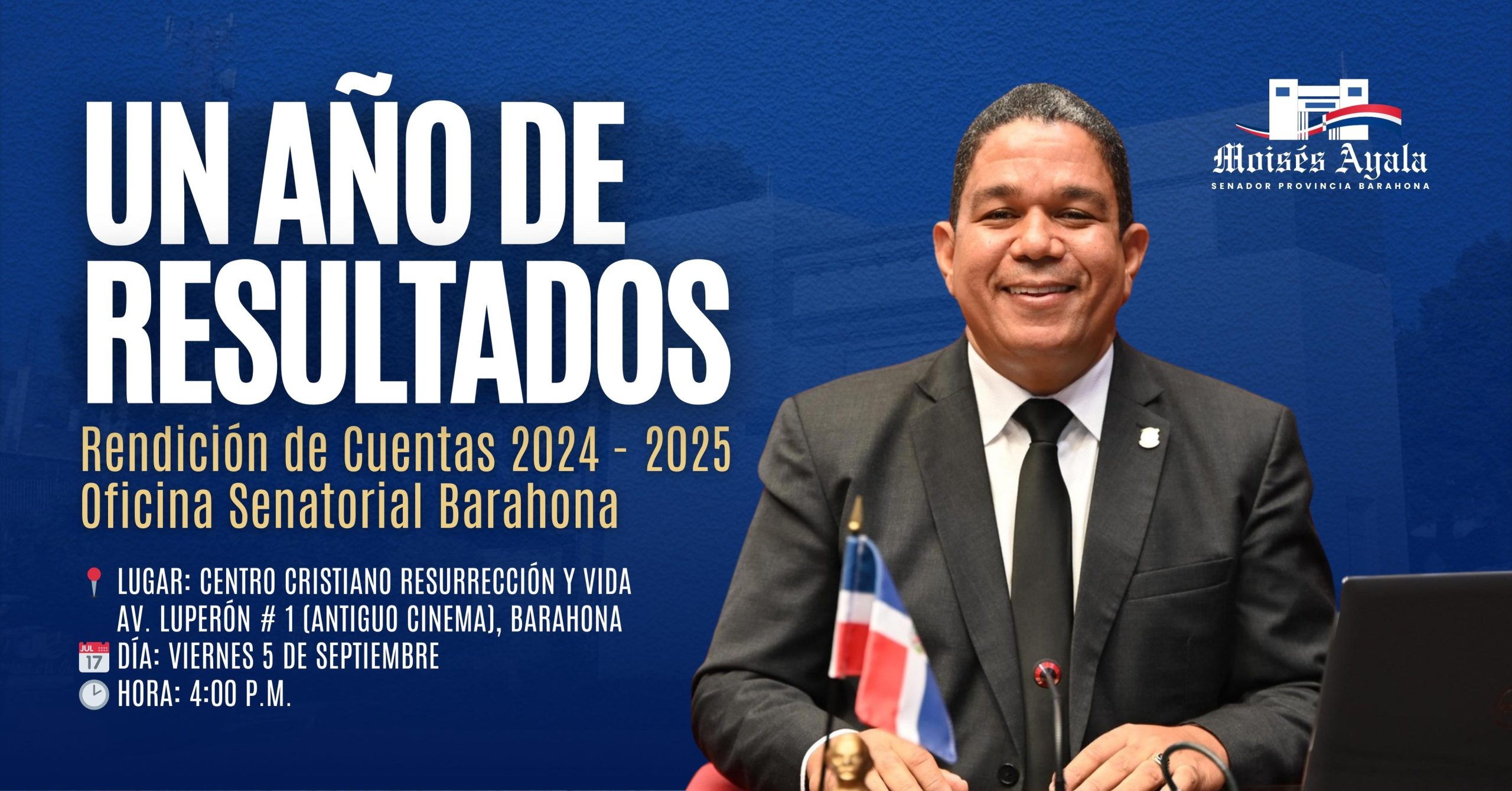 Senador Ayala presentará Rendición de Cuentas 2024-2025 en Barahona
