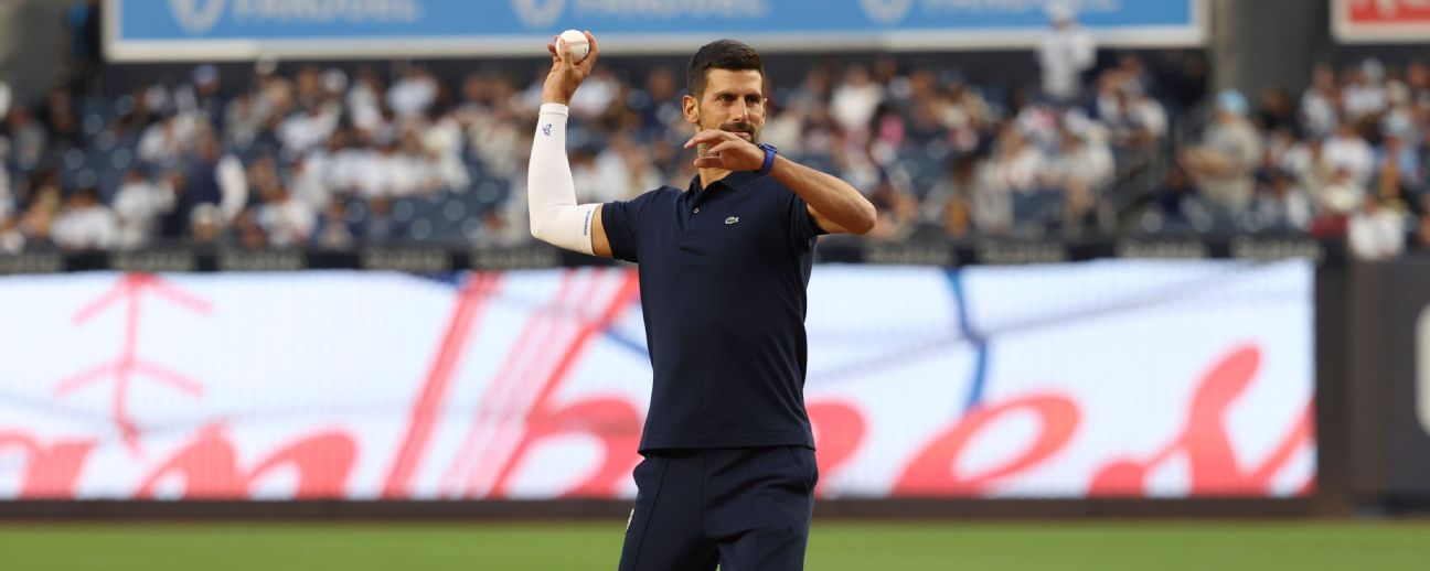 Novak Djokovic lanza la primera bola en serie Yankees-Red Sox