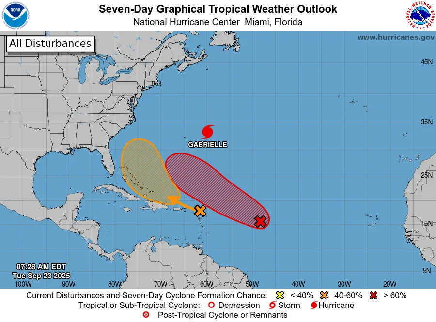 Sistema tropical amenaza con evolucionar a depresión cerca de las Bahamas