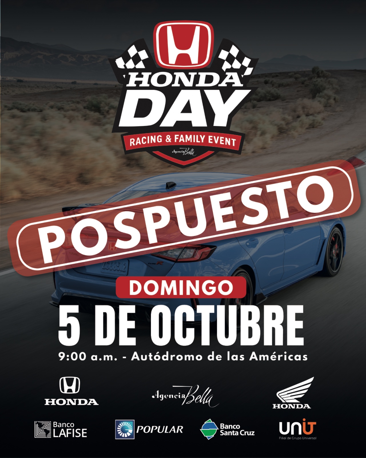 Honda Day cambia de fecha por condiciones climáticas