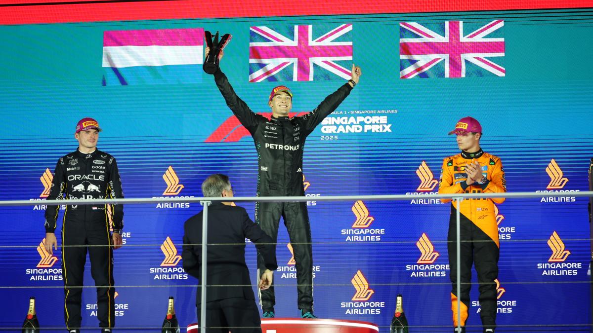 George Russell gana en Singapur, pero McLaren celebra su bicampeonato de Constructores en la F1