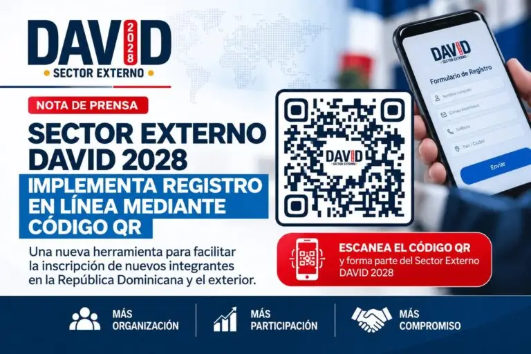 Sector Externo DAVID 2028 incorpora registro digital con código QR para ampliar su estructura en RD y el extranjero